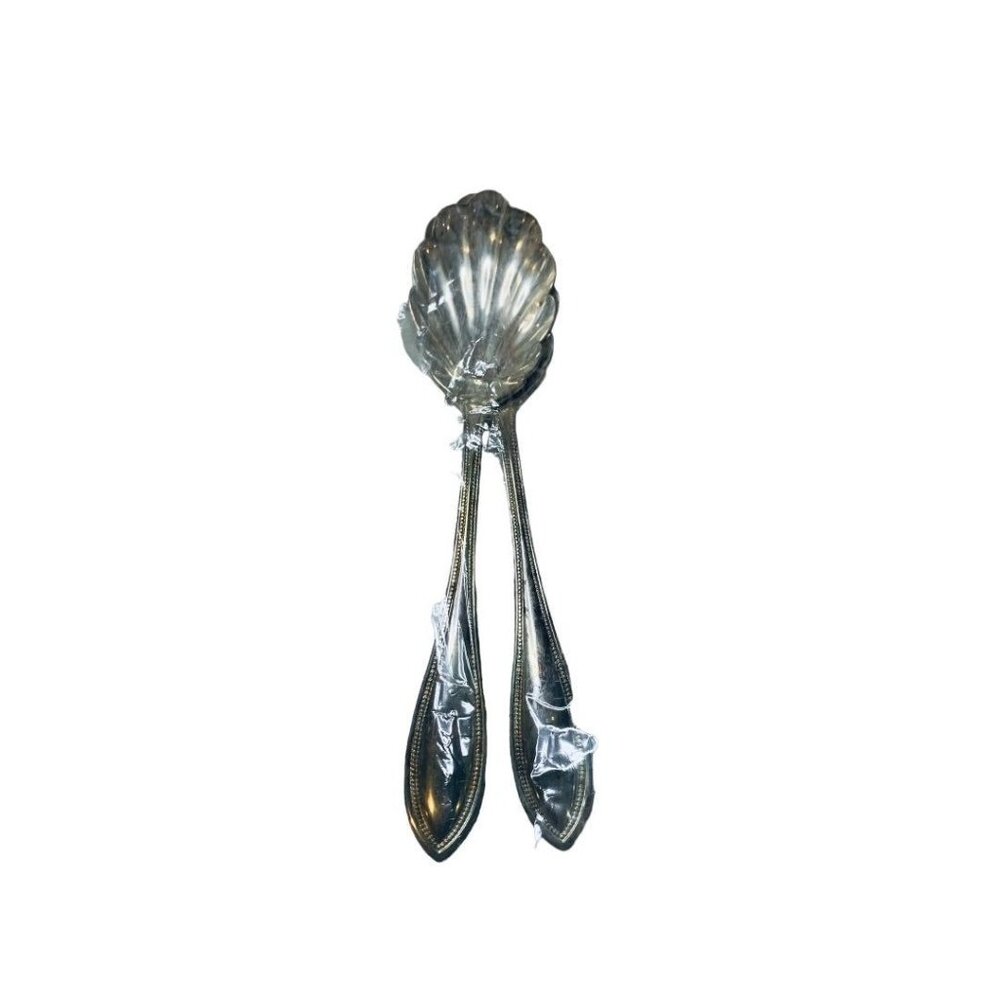 Oneida Ltd "Silver Arbor" Flatware‎ Beaded Edge Set of 2 Sugar Spoon 6.5"